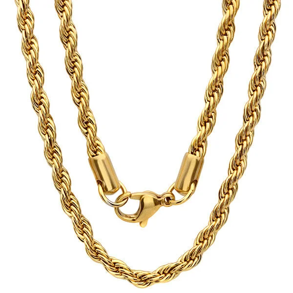 18kt Gold Plated Stainless Steel Necklace 30"