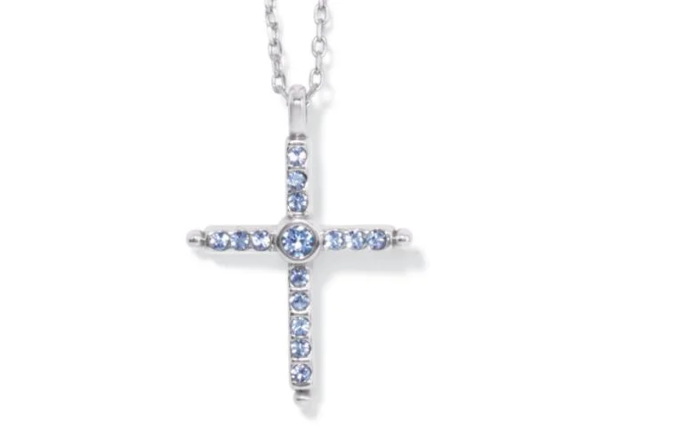 Luminous quartz necklace-Color Drops Cross Necklace