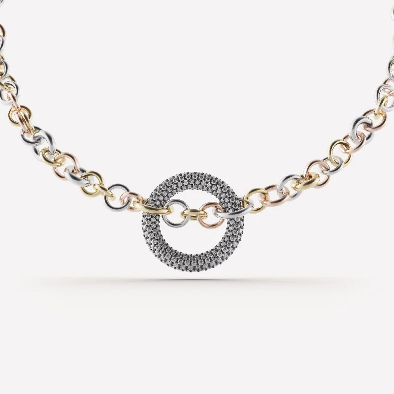 Interlocking Pendant Necklace Gris