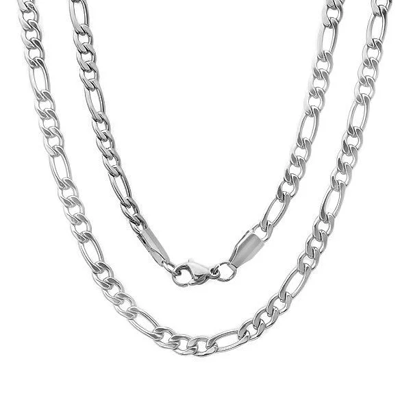 Bold emerald necklace-Men's Stainless Steel Filigree Chain Necklace