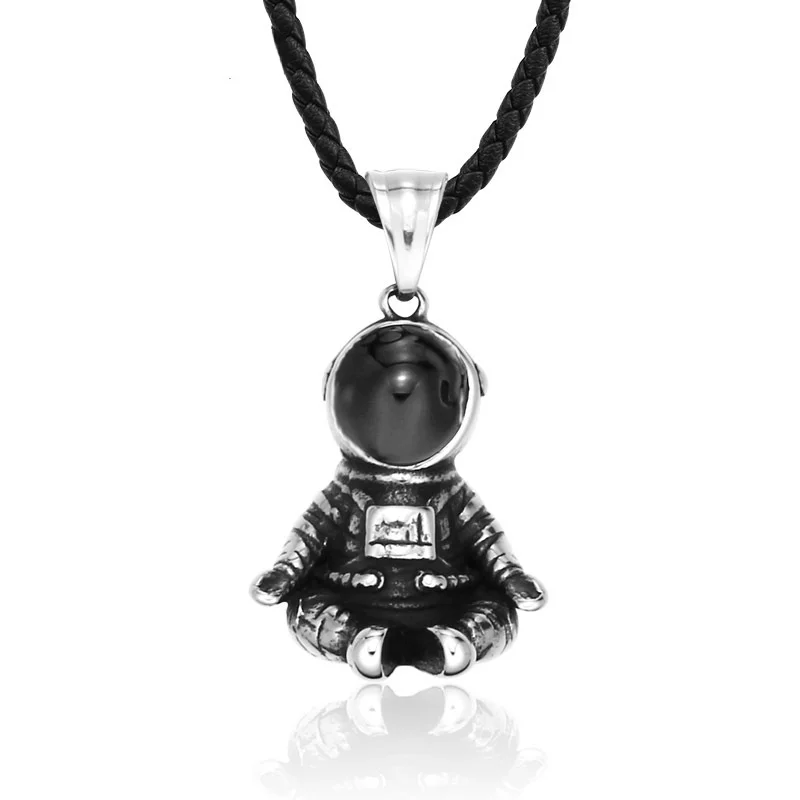 Luminous ruby necklace-Men's Punk Spaceman Necklace