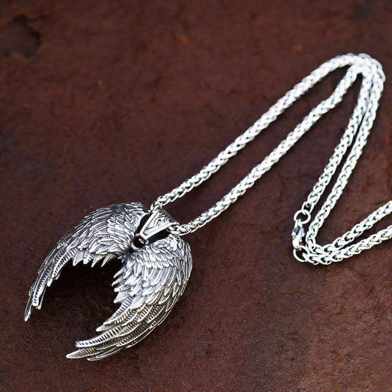 Overlapped necklace-Men's Punk Wing Necklace