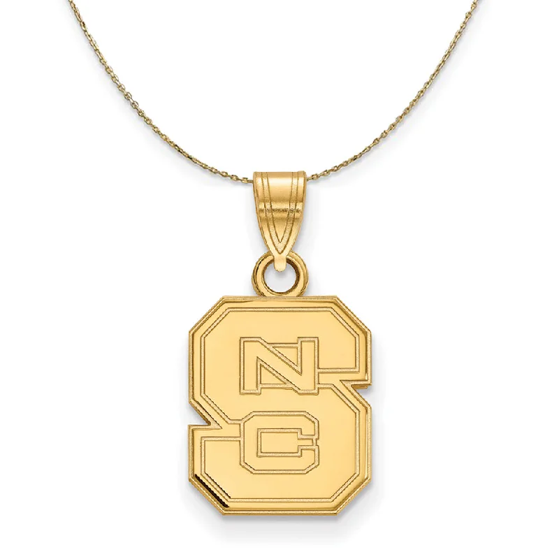 Nonagon pendant necklace-14k Yellow Gold North Carolina Small Logo Necklace