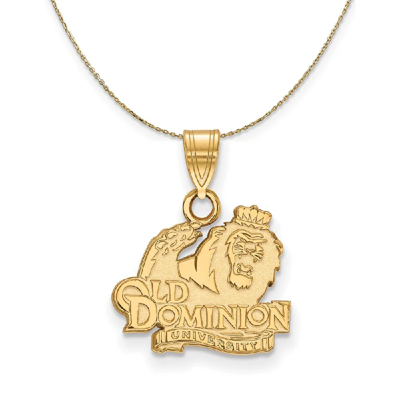 Sun-cut necklace-14k Yellow Gold Old Dominion U. Small Logo Necklace