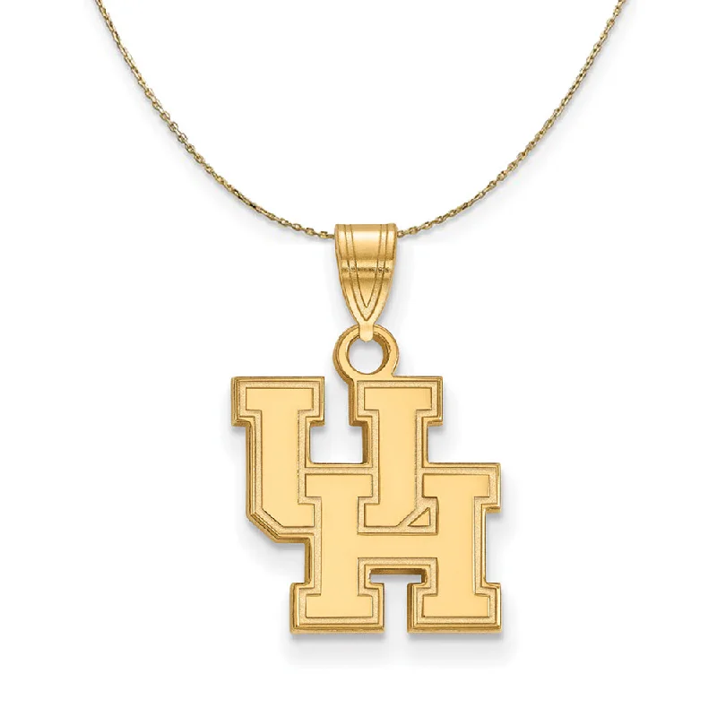 Suspended gem necklace-14k Yellow Gold U. of Houston Small Necklace