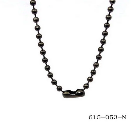 Nested gem necklace-Stainless Steel Ball Chain Necklace in Black 20"