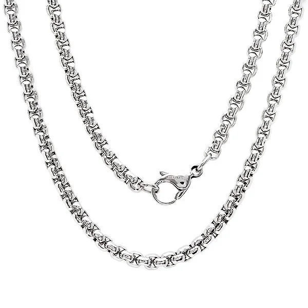 Rough ruby necklace-Stainless Steel Basic Chain Necklace 18"