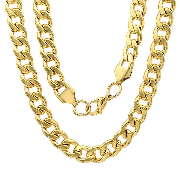 Stainless Steel Basic Link Chain Necklace 18KT Gold Plated