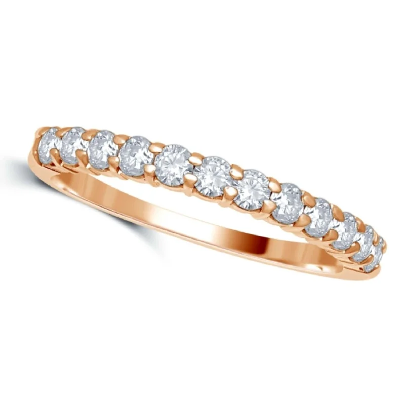 Classic amber ring-1/2 CTW Diamond Wedding Ring in 14KT Rose Gold