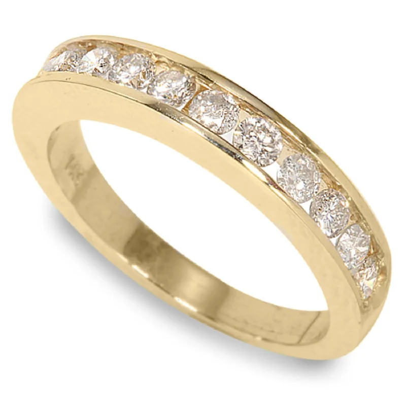 Latched ring-1/2 CTW Diamond Wedding Ring in 14KT Yellow Gold