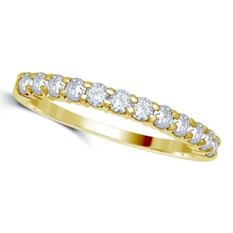 Glossy hematite ring-1/2 CTW Diamond Wedding Ring in 14KT Yellow Gold