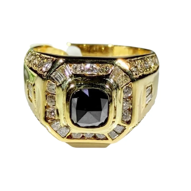 Flush ring-1.2ct Black Diamond Men's Ring - SOLD-