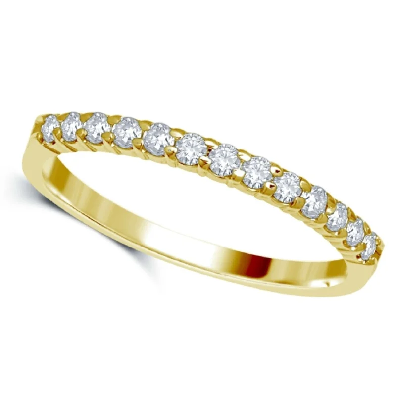 Broad-band ring-1/4 CTW Diamond Wedding Ring in 14KT Yellow Gold