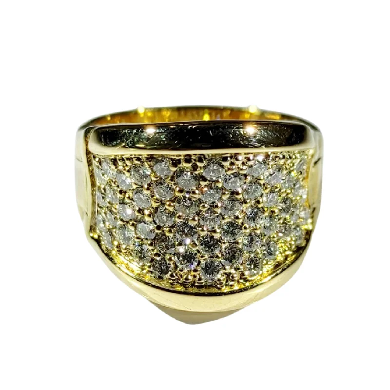 Blocked band ring-1.5ctw Diamond Men's Ring 14K