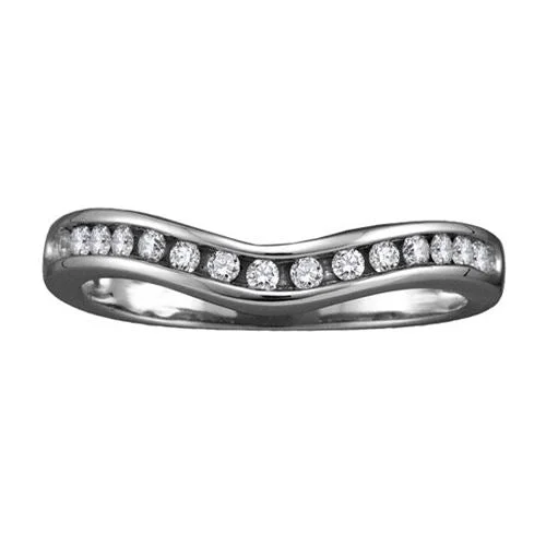 Stellar design ring-1/7 CTW Diamond Wedding Ring in 14KT White Gold