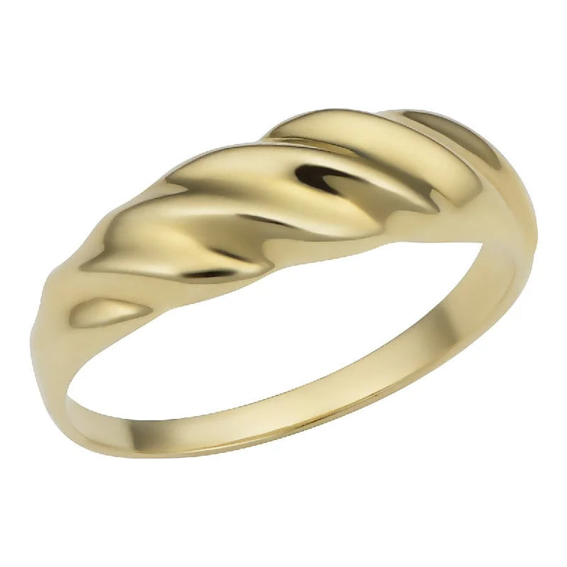 Sweeping band ring-10KT Gold Statement Twist Fashion Ring