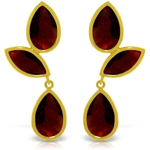 Broken-edge earrings-13 Carat 14K Solid Yellow Gold Alexandra Garnet Earrings