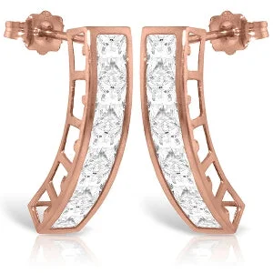 Chipped edge earrings-14K Solid Rose Gold Rose Topaz Earrings