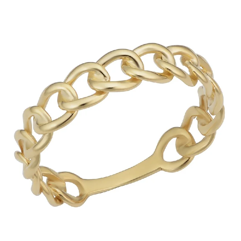 Nonagon stone ring-14k Yellow Gold 4.5mmillimeter Curb Link Ring (size 5-8)