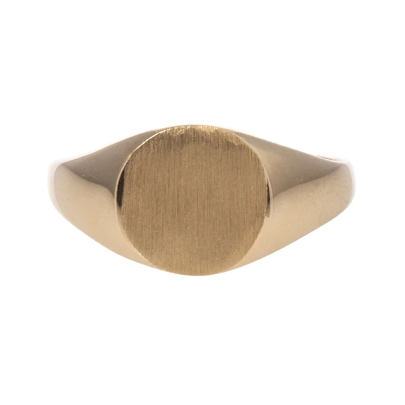 Clean-cut ring-14K Yellow Gold 8.5x9.5mm Signet Ring