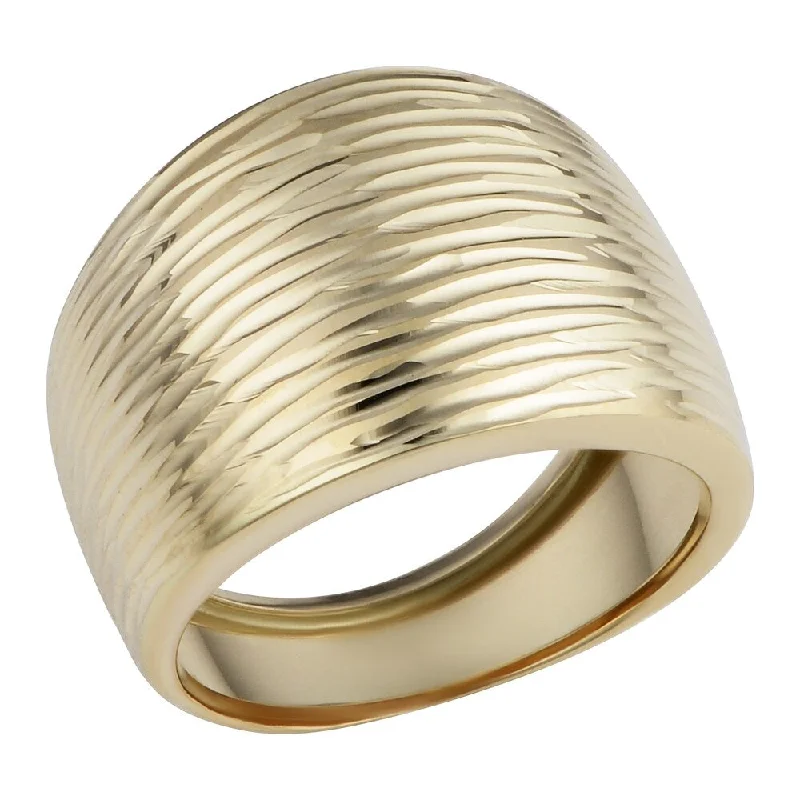 Vine-twist ring-14k Yellow Gold Diamond Cut Cigar Band Ring