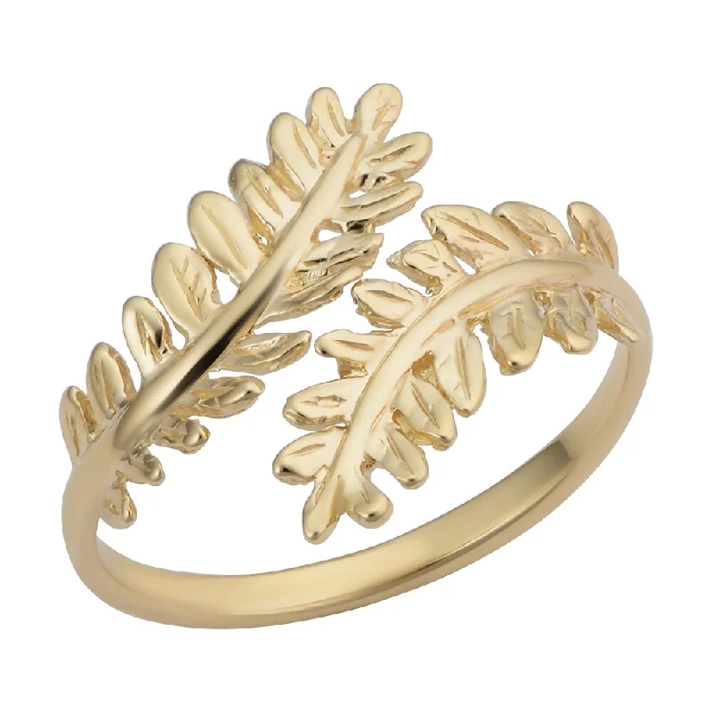 Subtle mesh ring-14k Yellow Gold Olive Branch Bypass Ring (size 6, 7, 8)