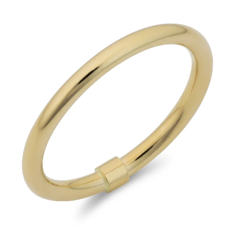 Linked-heart ring-14k Yellow Gold Polished 2 millimeter Comfort Fit Band Ring for Women (sizes 5-10)