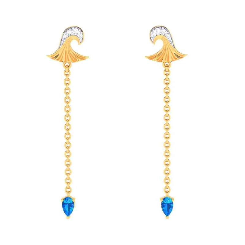 Furrowed design earrings-22k Gold Earrings With Subtle Shape From Goldlites Collection