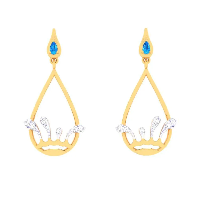 Protruding gem earrings-22k Raindrop-themed Season Special Gold Earrings Design