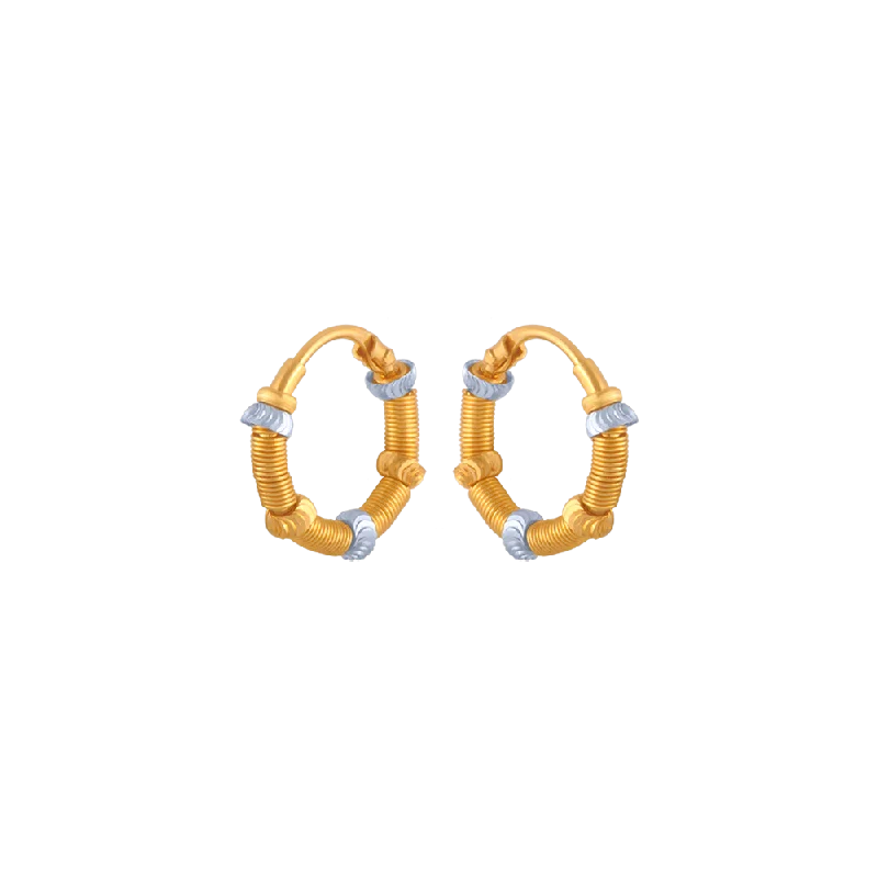 Molten gold earrings-22KT (916) Yellow Gold  Earrings For Women