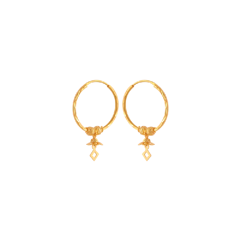 Sprout-shaped earrings-22KT (916) Yellow Gold  Earrings For Women