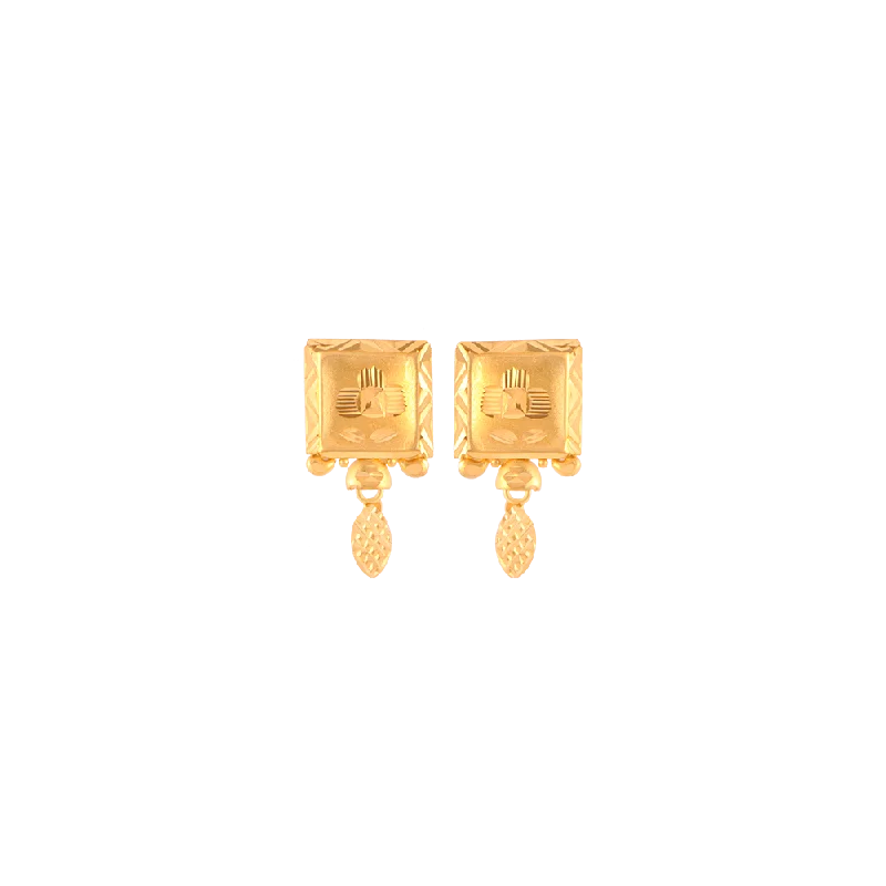 Branch cluster earrings-22KT (916) Yellow Gold  Earrings For Women