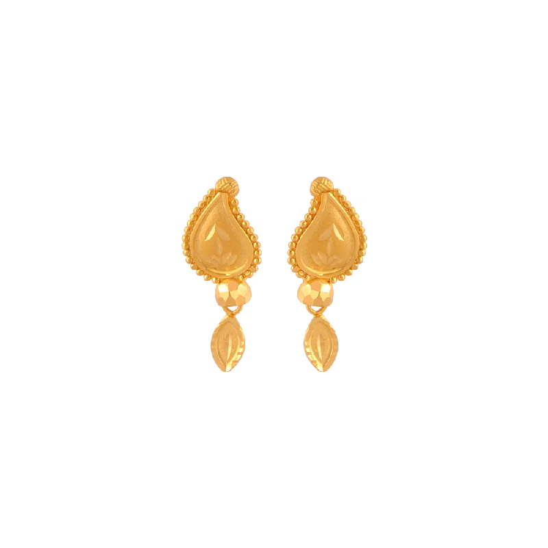 Spotted hoop earrings-22KT (916) Yellow Gold  Earrings For Women