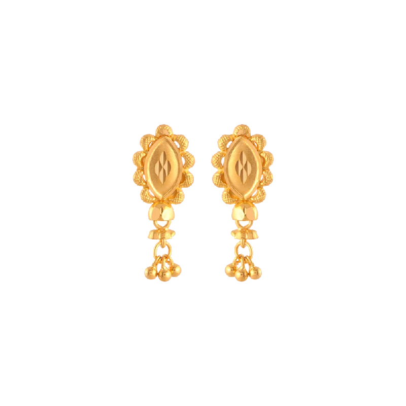 Burnished pewter earrings-22KT (916) Yellow Gold  Earrings For Women