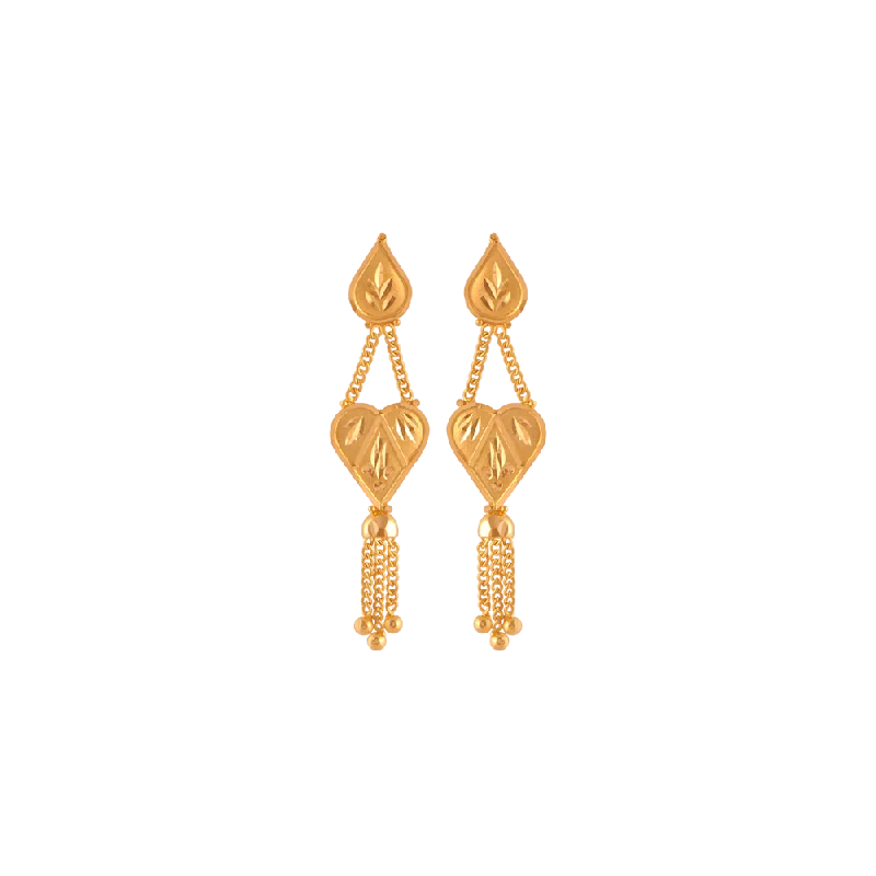 Winding pattern earrings-22KT (916) Yellow Gold  Earrings For Women