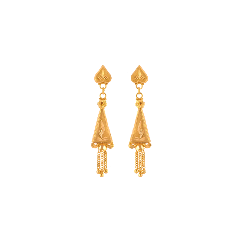 Sprout-shaped earrings-22KT (916) Yellow Gold  Earrings For Women