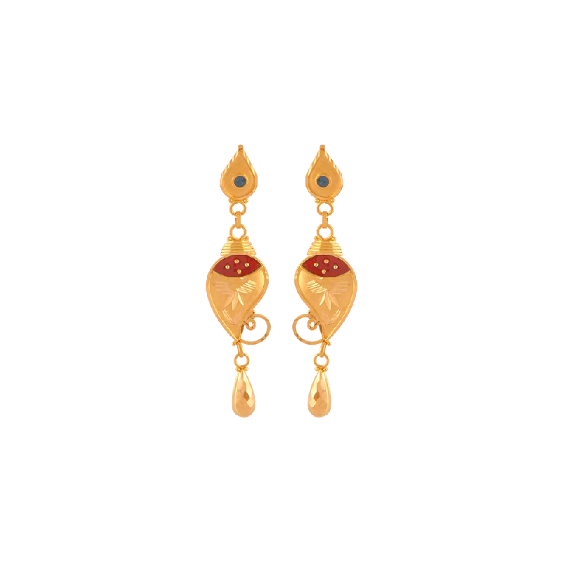 Delicate-band earrings-22KT (916) Yellow Gold  Earrings For Women