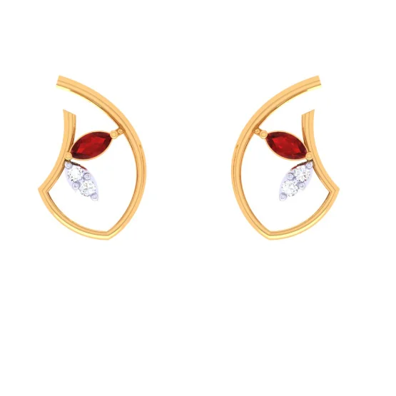 Fin motif earrings-22KT Gold Earring With The Elegance Of Its Kind