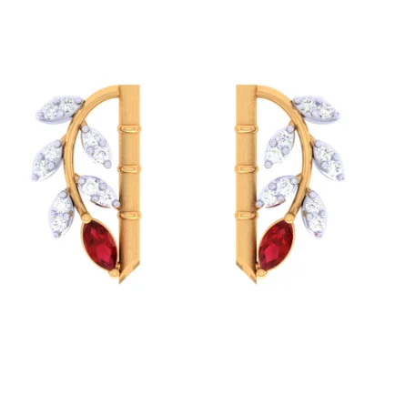 Nested gem earrings-22KT Unique Multiple Stone-studded Gold Earrings For You