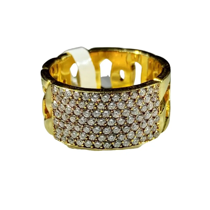 Broad-band ring-2ctw Half Eternity Diamond Men's Ring 18K