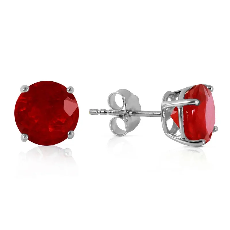 Shiny pewter earrings-3.5 Carat 14K Solid White Gold Enthusiastic Best Ruby Earrings