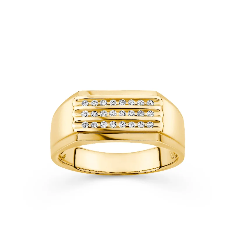 Chipped edge ring-0.168ct TDW Men's 0.17ct TW Diamond Band in 9ct Yellow Gold