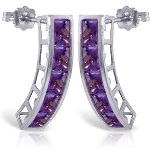 Classic jasper earrings-4.5 Carat 14K Solid White Gold Gate To Your Heart Amethyst Earrings