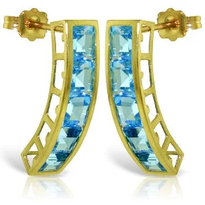 Deep hematite earrings-4.5 Carat 14K Solid Yellow Gold Valerie Blue Topaz Earrings