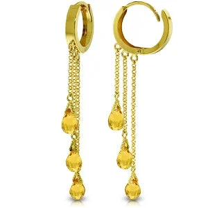 Glimmering crystal earrings-4.8 Carat 14K Solid Yellow Gold Paris Citrine Earrings