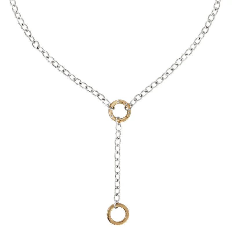 Hovering diamond ring-4.8mm Silver Double Hinge Chain