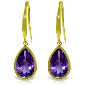 Broken-edge earrings-5 Carat 14K Solid Yellow Gold Unstoppable Amethyst Earrings