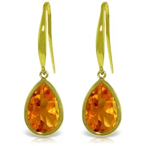 Vintage emerald earrings-5 Carat 14K Solid Yellow Gold Unstoppable Citrine Earrings