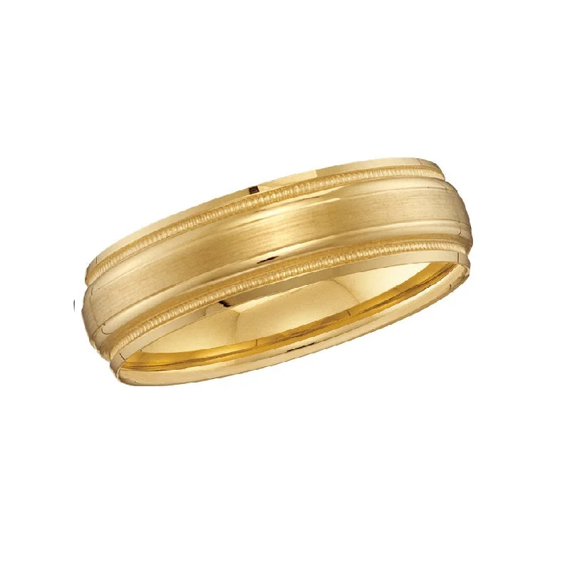 Buffed pewter ring-6MM Wedding Ring in 10KT Yellow Gold