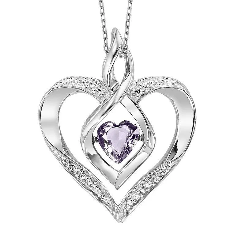 Faceted crystal necklace-Rhythm of Love Lab-Created Alexandrite Heart Pendant